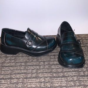 Dansko Teal Marble Clogs- 36